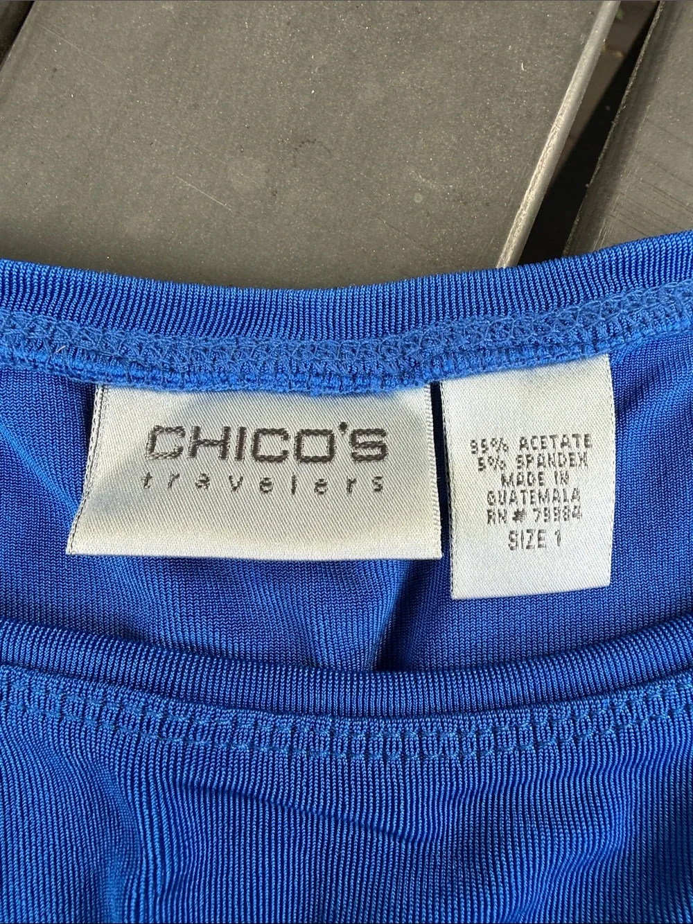 Chico’s Travelers Women's Sleeveless Tank Top - Royal Blue - Picture 2 of 2